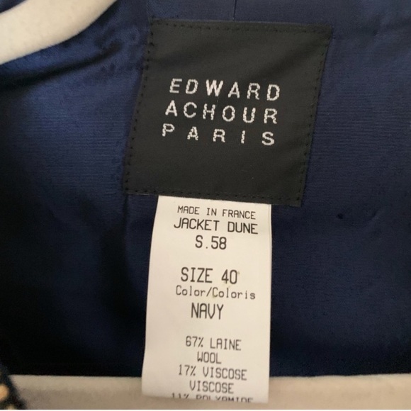 Edward Archour Paris Size 40 Wool Blend Cropped Jacket Pant Set - Picture 5 of 11